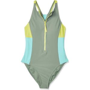imageSpeedo Womens Swimsuit One Piece Hydraline Standard CutZip Soft Olive