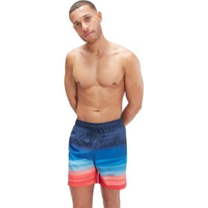 imageSpeedo Mens Swim Trunk Mid Length Redondo PrintedHorizon View Peacoat