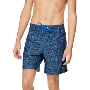 imageSpeedo Mens Swim Trunk Mid Length Redondo PrintedPuzzle Peacoat