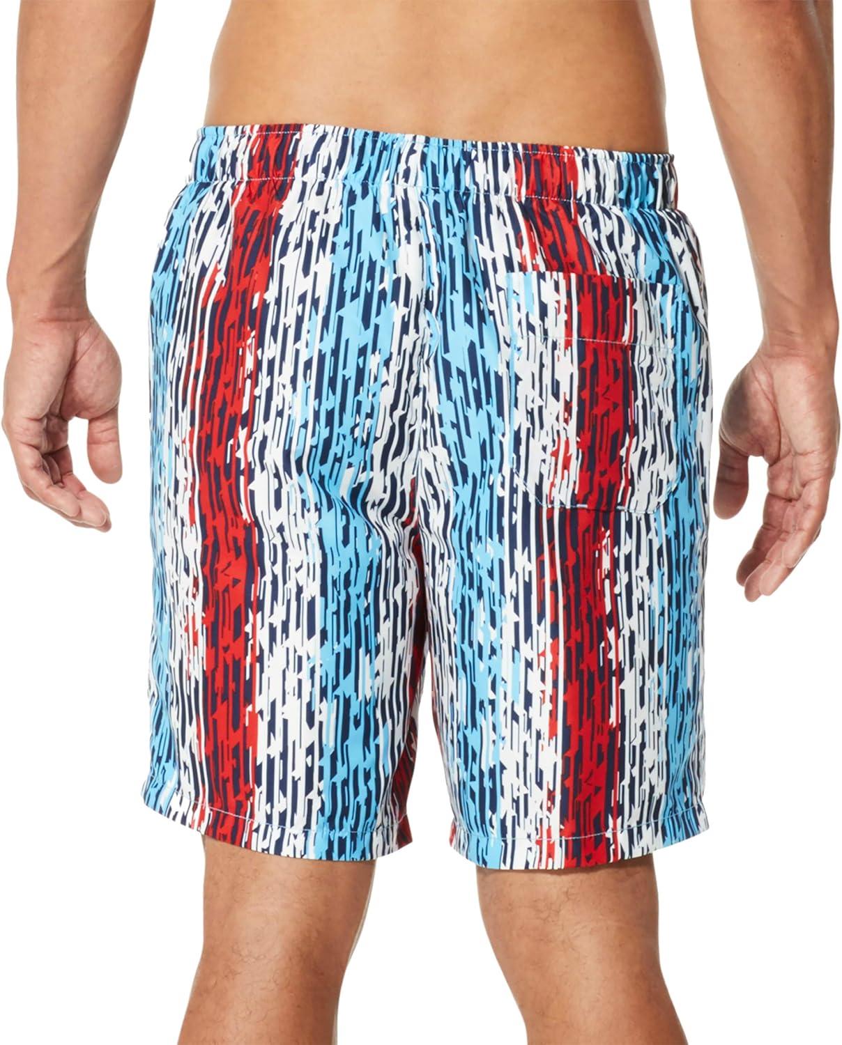 imageSpeedo Mens 18quot Volley Star Racer Printed UV Protection Swim TrunksBlue