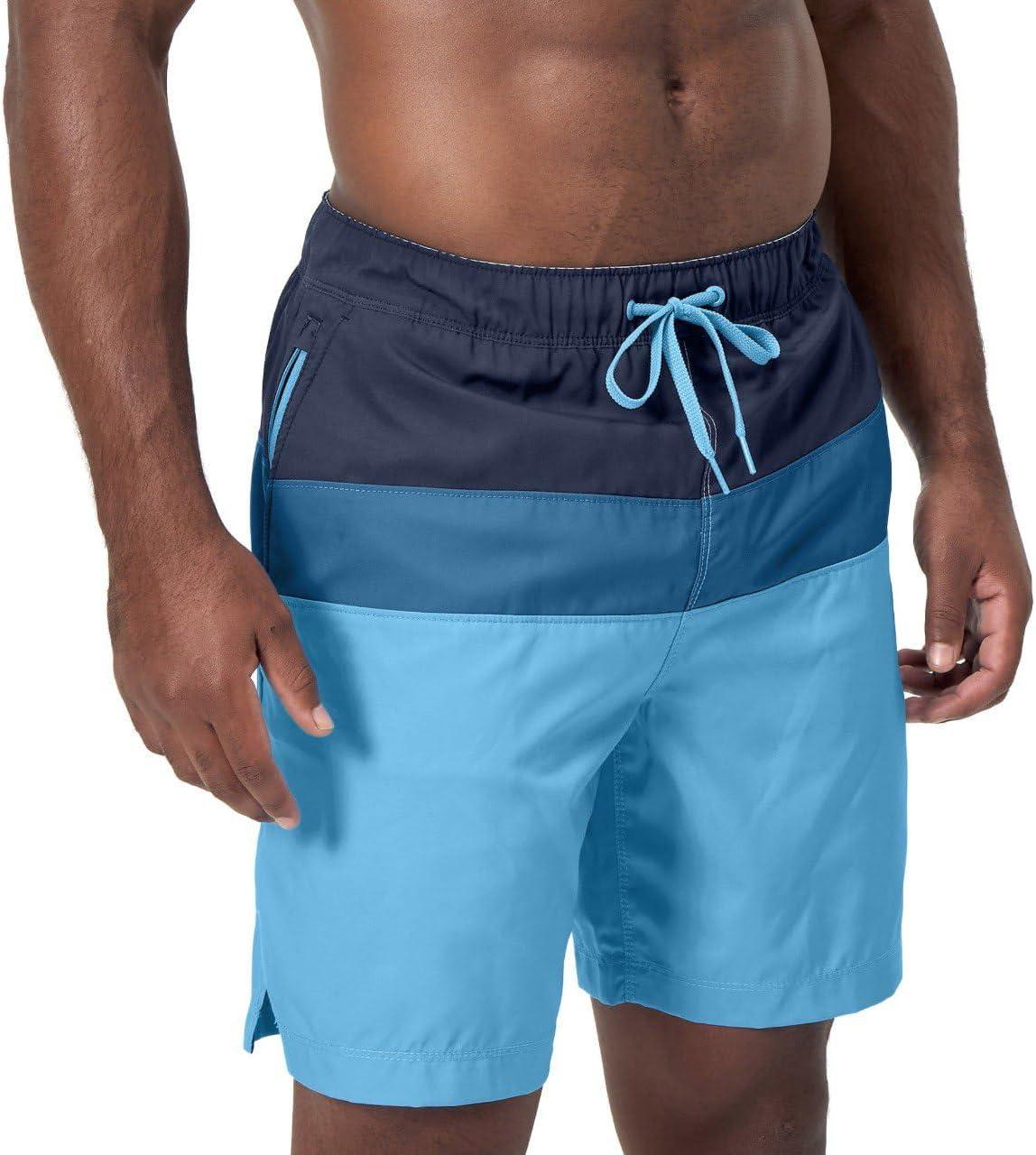 imageSpeedo Mens Swim Trunks  Casual Beach Swimwear  Quick Dry  Elastic Waist with Drawstring Blue S