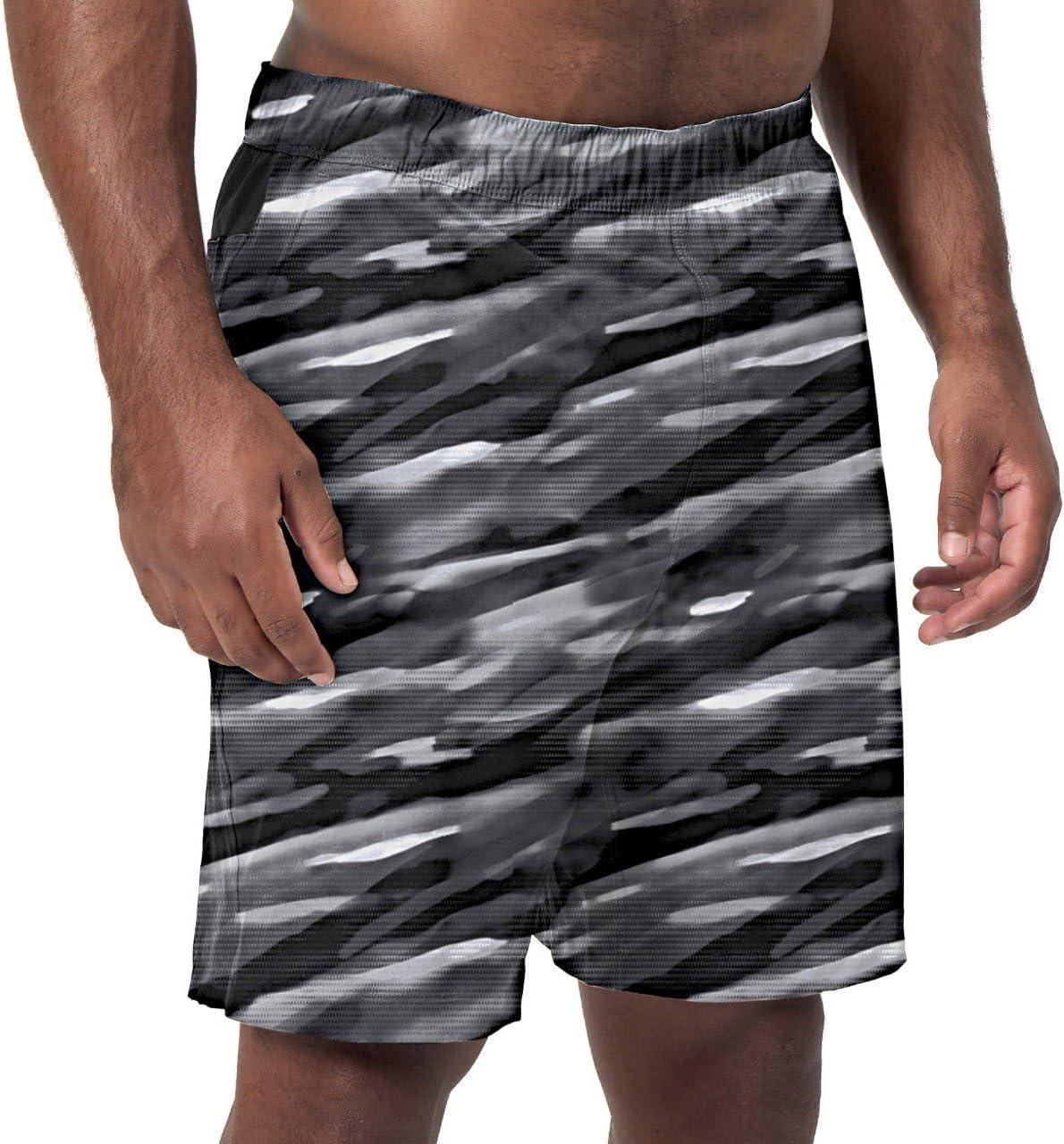 imageSpeedo Mens Swim Trunks  Casual Beach Swimwear  Quick Dry  Elastic Waist with Drawstring Dark Grey Large