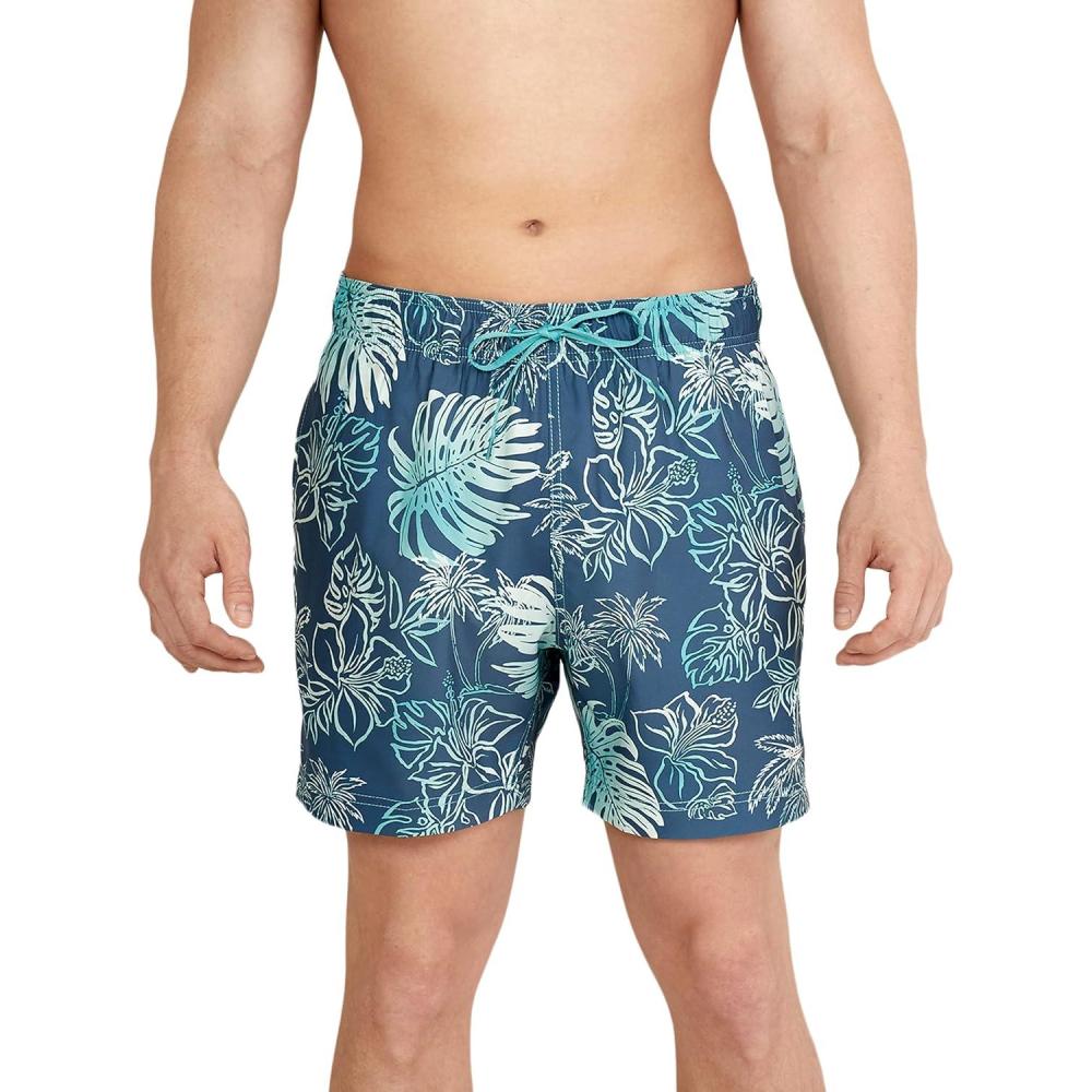 imageSpeedo Mens Swim Trunk Short Length Redondo Comfort Liner PrintSwim TrunksOnshore Blend Porcelain