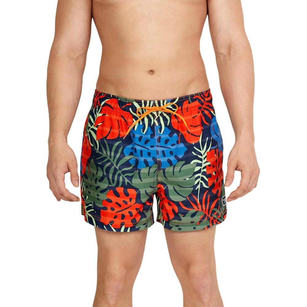imageSpeedo Mens Swim Trunk Short Length Redondo PrintedPalm Peacoat