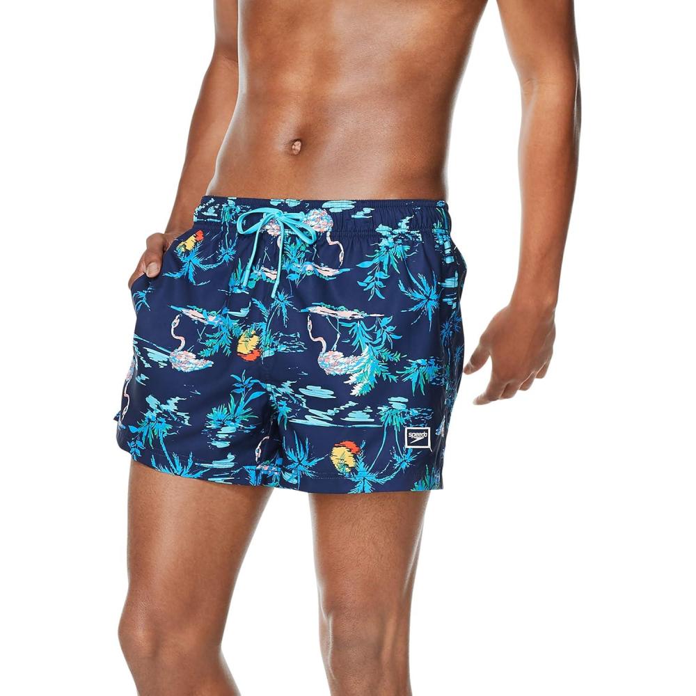 imageSpeedo Mens Swim Trunk Short Length Redondo PrintedParadise Medieval Blue