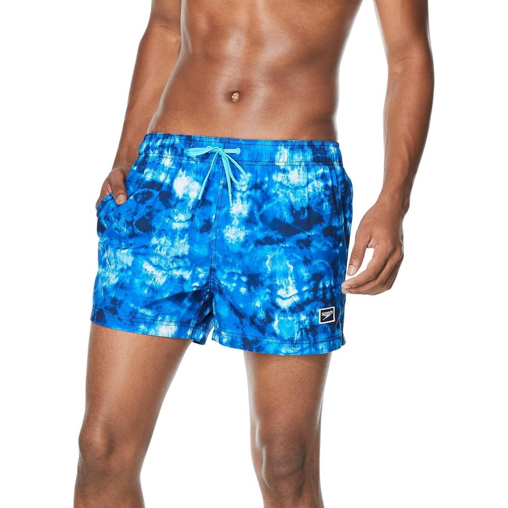 imageSpeedo Mens Swim Trunk Short Length Redondo PrintedTie Dye Peacoat