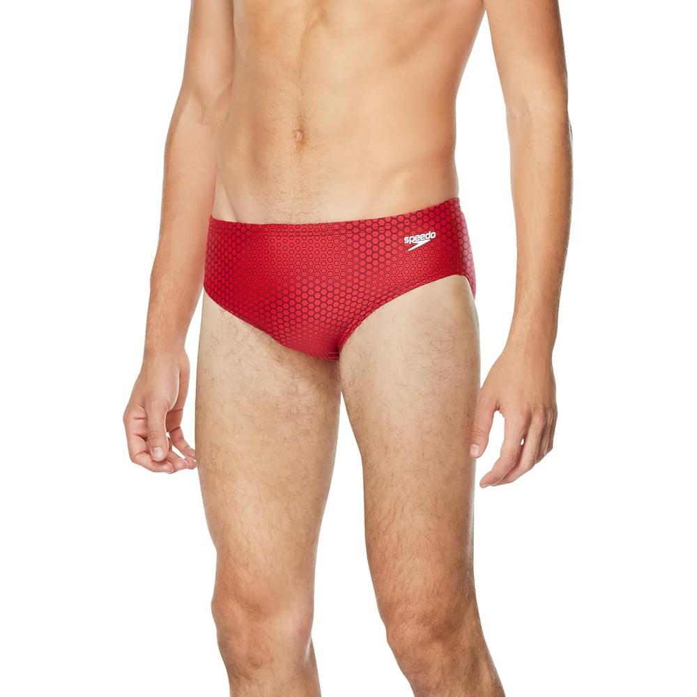 imageSpeedo Mens Swimsuit Brief ProLT Printed Team ColorsHigh Risk Red