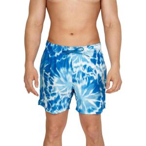 imageSpeedo Mens Swim Trunk Short Length Redondo Comfort Liner PrintSwim TrunksTides Palace Blue