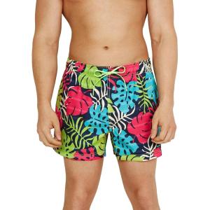 imageSpeedo Mens Swim Trunk Short Length Redondo PrintedPalm Blue Atoll