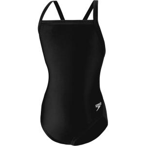 imageSpeedo Girls Swimsuit One Piece PowerFlex Flyback Solid Youth Team ColorsNew Black