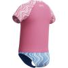 image:imageSpeedo Girls Uv Swim Shirt Short Sleeve Rashguard SetWavy Stripe Pink LemonadePeriwinkle Blue