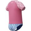 image:imageSpeedo Girls Uv Swim Shirt Short Sleeve Rashguard SetWavy Stripe Pink LemonadePeriwinkle Blue