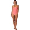 image:imageSpeedo Womens Swimsuit One Piece Contrast Binding High CutSun Kissed Coral