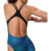 image:imageSpeedo Womens Swimsuit One Piece Creora Highclo Quantum Splice High Cut SolidTideway Wave Anthracite