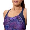 image:imageSpeedo Womens Swimsuit One Piece Creora Highclo Quantum Splice High Cut SolidTideway Wave Peacoat