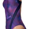 image:imageSpeedo Womens Swimsuit One Piece Creora Highclo Quantum Splice High Cut SolidTideway Wave Peacoat