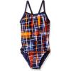 image:imageSpeedo Girls Powerflex Eco Laser Sticks Pulse Back SwimsuitLaser NavyOrange