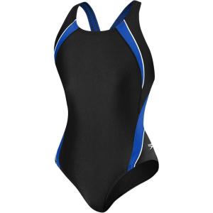 image:imageSpeedo Big Girls Taper Splice Pulse Back SwimsuitBlackSapphire