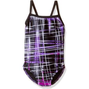 image:imageSpeedo Girls Powerflex Eco Laser Sticks Pulse Back SwimsuitLaser Speedo Purple