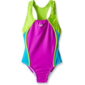 image:imageSpeedo Girls Swimsuit One Piece Closed RacerbackMesh Electric Purple