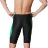 image:imageSpeedo Mens Swimsuit Jammer Powerflex Eco Revolve Splice Team ColorsBlackGreen