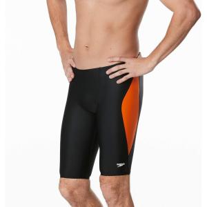 image:imageSpeedo Mens Swimsuit Jammer Powerflex Eco Revolve Splice Team ColorsBlackOrange