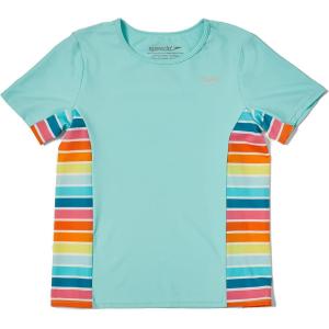 image:imageSpeedo Girls Uv Swim Shirt Short Sleeve Printed RashguardAqua Splash