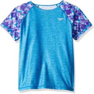 image:imageSpeedo Girls Uv Swim Shirt Short Sleeve Printed RashguardDeep Sapphire