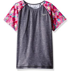 image:imageSpeedo Girls Uv Swim Shirt Short Sleeve Printed RashguardGrey