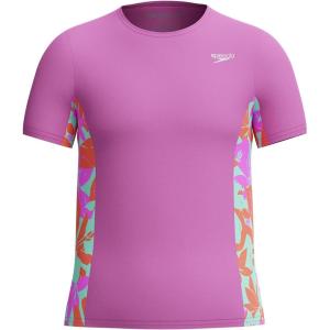 image:imageSpeedo Girls Uv Swim Shirt Short Sleeve Printed RashguardKaluna Floral