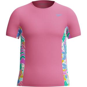 image:imageSpeedo Girls Uv Swim Shirt Short Sleeve Printed RashguardSixties Garden