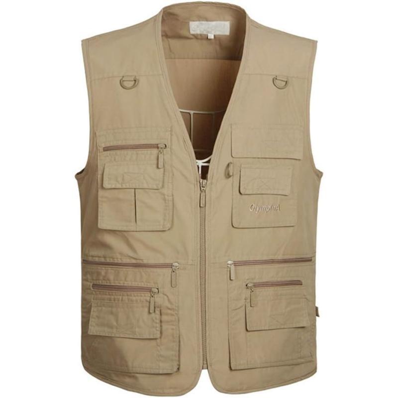 PASOK Mens Work Fishing Vests Lightweight Safari Travel Hunting Waistcoat With MultiPocketsColor 2