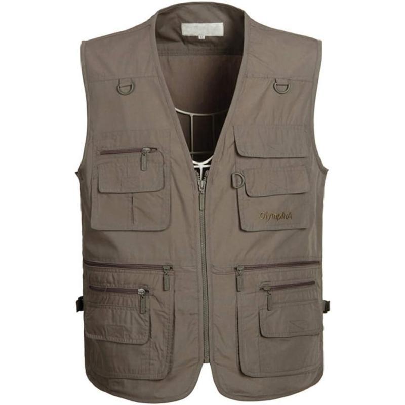 PASOK Mens Work Fishing Vests Lightweight Safari Travel Hunting Waistcoat With MultiPocketsColor 3