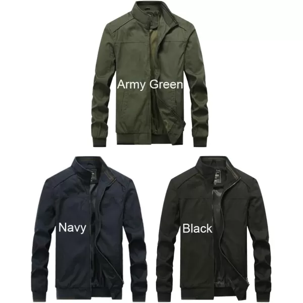 FTCayanz Mens Flight Bomber Jacket Cotton Lightweight Softshell Windbreaker Zip Coat OutwearArmy Green