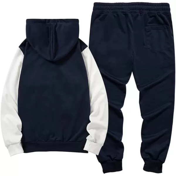 FTCayanz Mens Tracksuit Set Athletic FullZip Sweatsuits Casual Sport Jogging Suits Activewear2navy