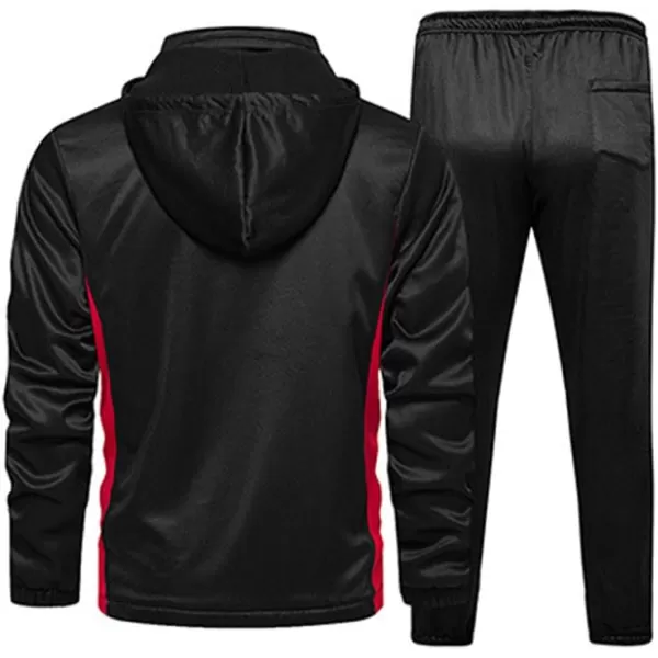 FTCayanz Mens Tracksuit Set Athletic FullZip Sweatsuits Casual Sport Jogging Suits ActivewearBlack