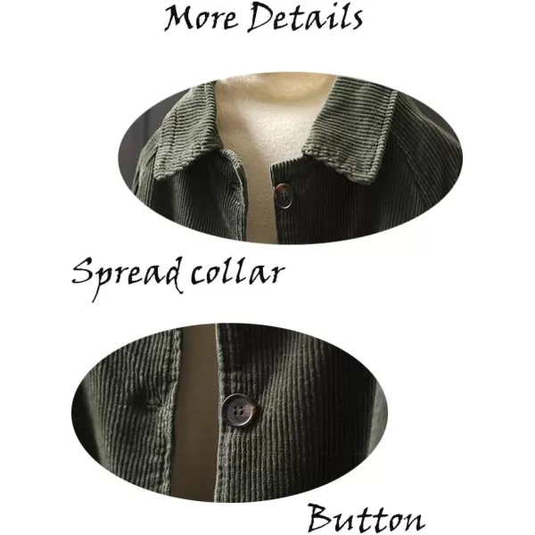 Minibee Womens Corduroy Jackets Long Sleeve Coats Button Down Outwear Tops with PocketsCoffee