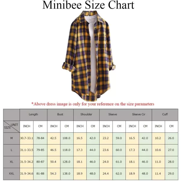 Minibee Womens Cotton Blouses Tops Plaid Long Sleeve High Low Button Down Shirts TunicYellow