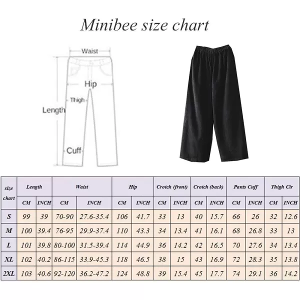 Minibee Womens Cotton Corduroy Pants Wide Leg Pants Retro Trouser with PocketsArmygreen