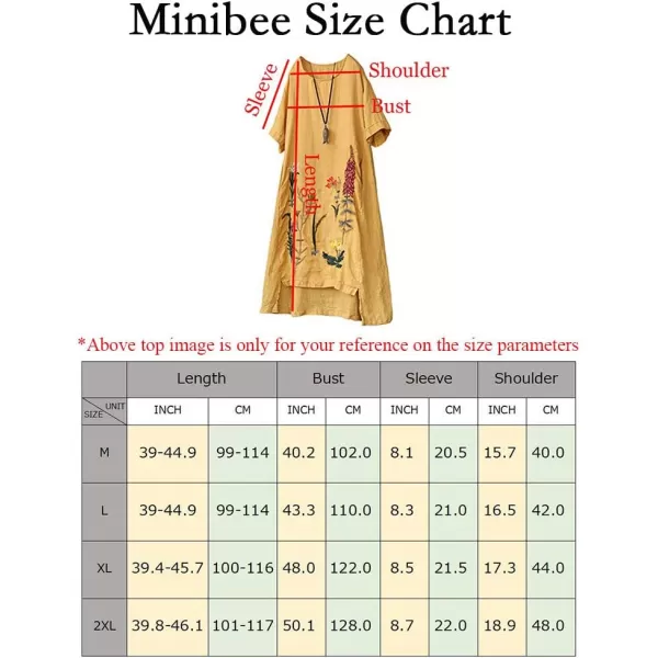 Minibee Womens Embroidered Linen Dress Summer ALine Sundress Hi Low Tunic ClothingSteel Blue