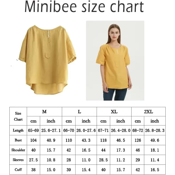 Minibee Womens HiLow Tunics Blouse Loose Cotton Linen Shirt for Women TopsGray