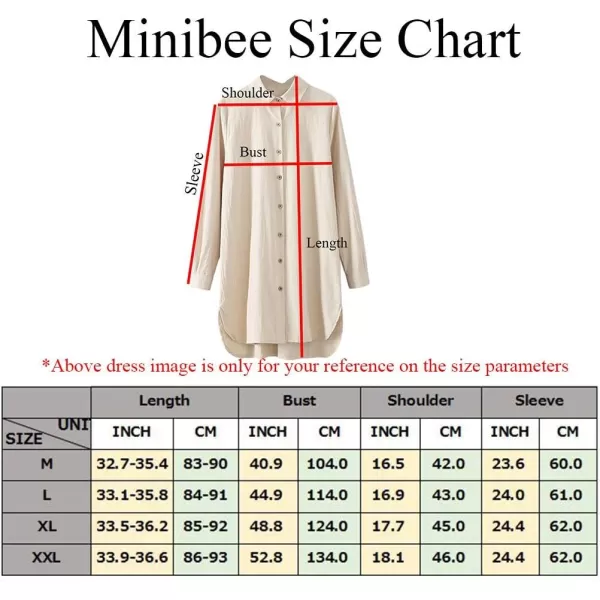 Minibee Womens Linen Shirts Tunics Hi Low Tops Boyfriend Button Down BlouseKhaki