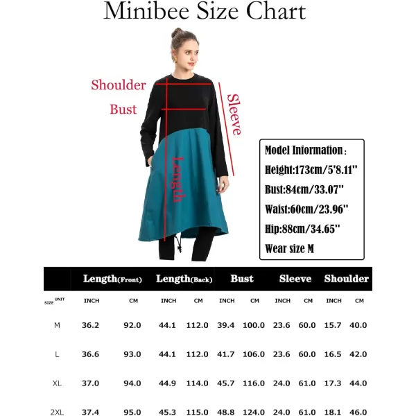 Minibee Womens Long Sleeve Dress Smocked Empire Waist Casual ALine Flowy Tunic Shirt Dresses with PocketsArmy Green