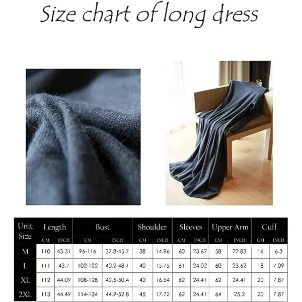 Minibee Womens Long Sleeve Sweater Dresses Pullover Casual Turtleneck Knit Sweater Long Dresses with PocketsGray