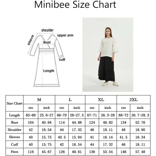 Minibee Womens Loose Cotton Linen Blouse Round Neck with Chinese Frog Button TopsBeige