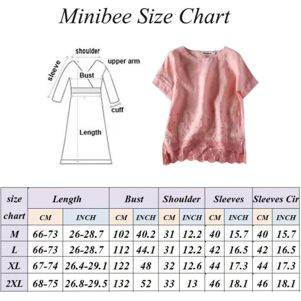 Minibee Womens Summer Linen Tunic Shirt High Low Hem Embroidery Blouse TopDark Gray