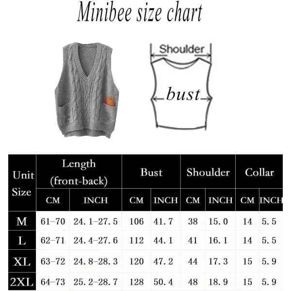 Minibee Womens VNeck Knitted Sweaters Vests Sleeveless Casual Pullover TopBeige