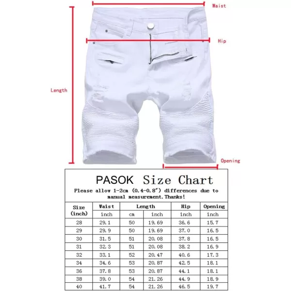 PASOK Mens Casual Denim Shorts Classic Fit Vintage Summer Cotton Jeans ShortsBlack