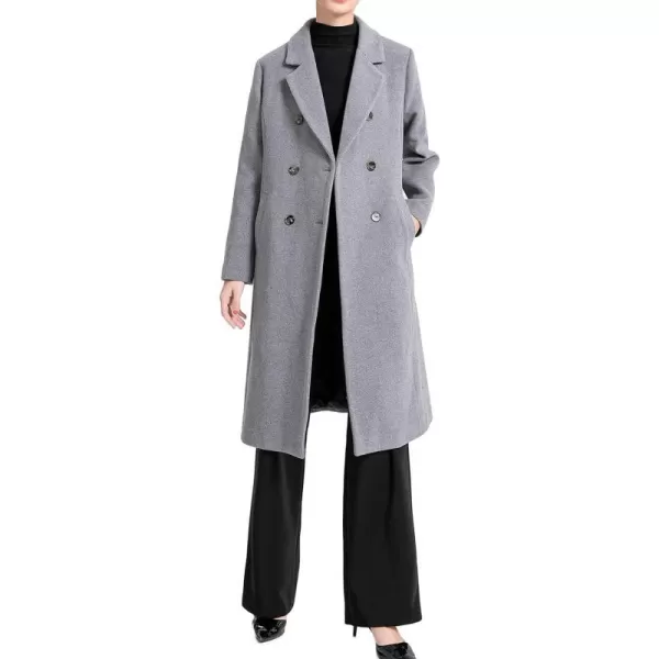 Minibee Womens Wool Trench Coats Warm Winter Pea Coat Double Breasted MidLong Overcoat Lapel JacketsGray