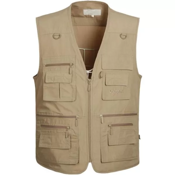 PASOK Mens Work Fishing Vests Lightweight Safari Travel Hunting Waistcoat With MultiPocketsColor 2